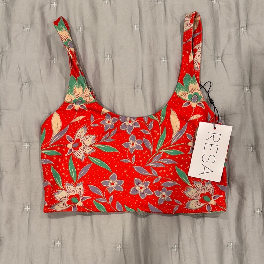RESA Red Floral Crop Top